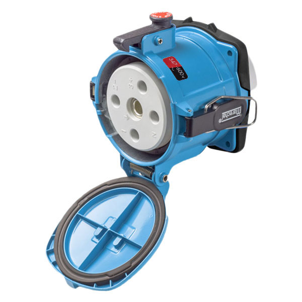 37-24147-4X - DS200 RECEPTACLE METAL BLUE SIZE 6 TYPE 4X 3P+N+G 200A 347/600 VAC 60 Hz NO AUX TYPE 4X WATERTIGHTNESS